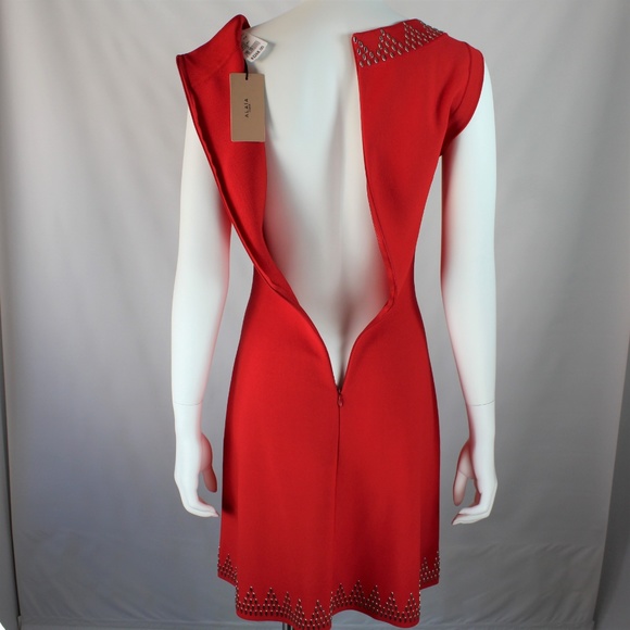 Azzedine Alaia Metallic Triangle Dress Fit & Flare - Picture 2 of 7